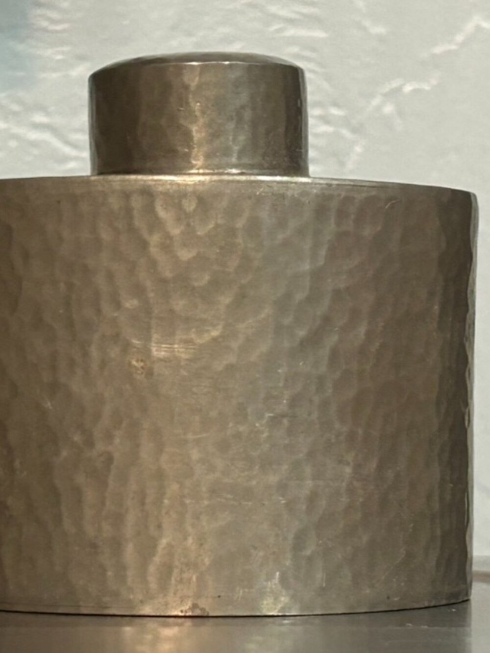 Rare Antique Liberty & Co. Tudric Hand-Hammered Pewter Tea Caddy, model 0614